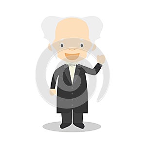 Arthur Schopenhauer cartoon character. Vector Illustration. photo