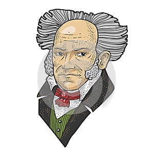 Arthur Schopenhauer sketch vector illustration photo