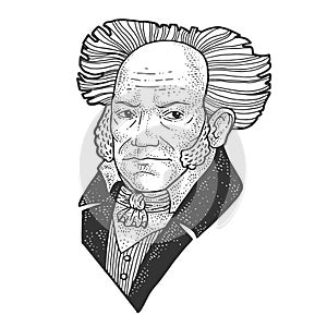 Arthur Schopenhauer sketch vector illustration photo