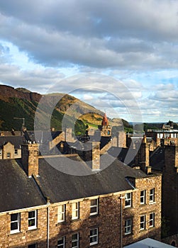 Arthurs Seat mountain hiking trail Holyrood Park Edinburgh Sco photo