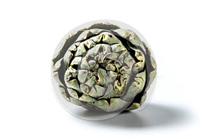Artichoke - Green Artichoke `Carciofo` On White Background