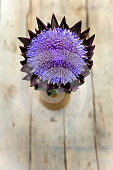 Artichoke on a wooden table