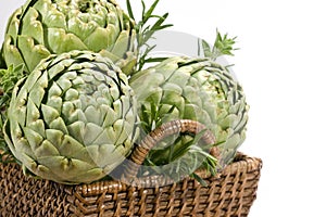 Artichokes in Basket - horizontal