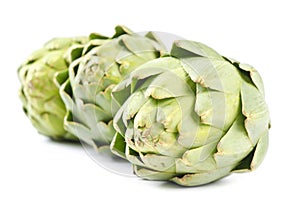 Artichokes Isolated on White