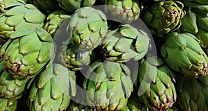 Artichokes on market stall