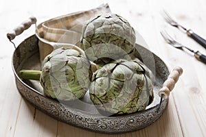 Artichokes on a plate