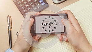 Article 13 the amendment to the EU legislation banned media materials on the Internet.