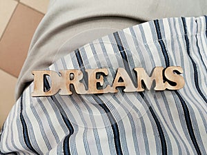 Dream inscription made of wood