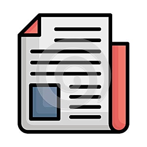 Article, journal Vector icon which can easily modify