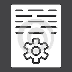 Article marketing glyph icon, seo and development