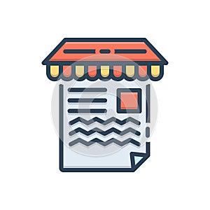 Color illustration icon for Article Marketing, paragraph and publicity