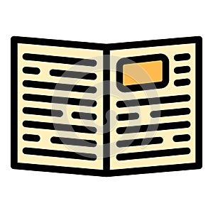 Article newspaper icon color outline vector