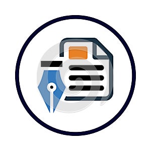 article, report, pen, article submission icon