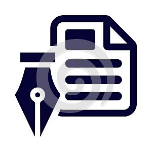 article, report, pen, article submission icon