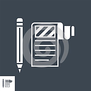 Article Submission Related Vector Glyph Icon.