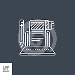 Article Submission Related Vector Thin Line Icon.