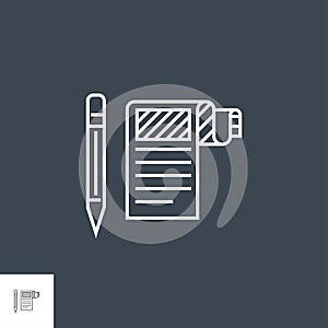 Article Submission Related Vector Thin Line Icon.