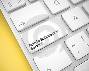 Article Submission Service on the White Keyboard Key. 3d photo