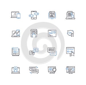 Articles line icons collection. Writing, Content, Journalism, Research, Publication, Editing, Magazine vector and linear