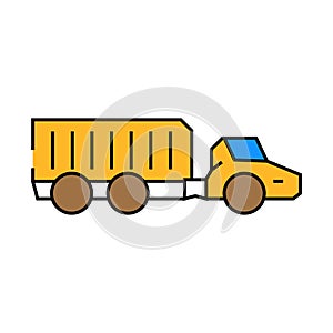 articulated hauler construction vehicle icon color illustration photo