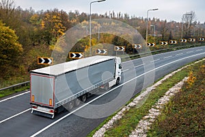 Articulated lorry on the road