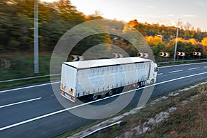 Articulated lorry on the road