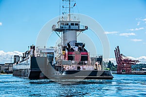 Articulated Tug and Barge ArtuBar in Seattle`s Elliott Bay