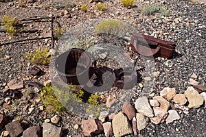 Artifacts left behind at the Meteor Crater in Winslow Arizona