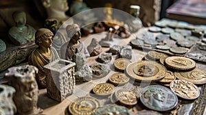 The artifacts unearthed at the site span several centuries from ancient Roman coins to prehistoric stone figurines