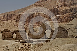 Artifacts and walls in the unbelievably beautiful desert in Egypt