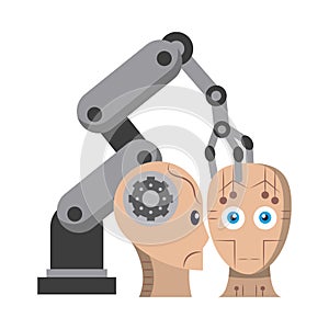 Artifical intelligence icons concept cartoon