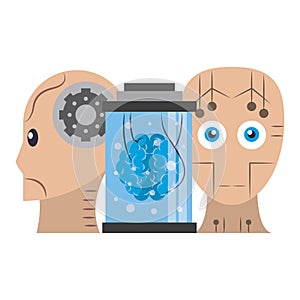 Artifical intelligence icons concept cartoon photo