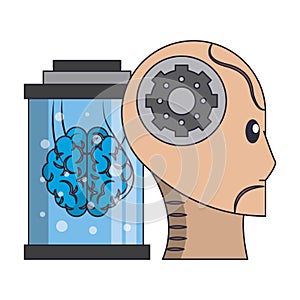 Artifical intelligence icons concept cartoon photo