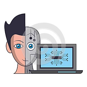 Artifical intelligence icons concept cartoon photo