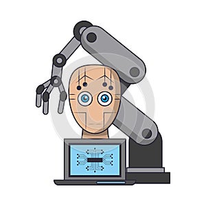 Artifical intelligence icons concept cartoon photo