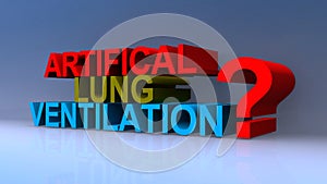 Artifical lung ventilation on blue