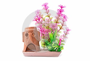 Artifical plastic water plants for aquarium decoration photo