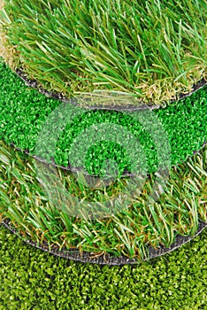 Artificial astro turf grass samples photo