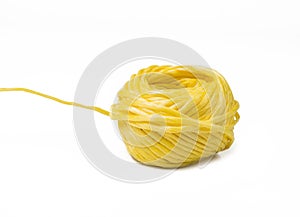 Artificial ball of nylon string for household on white