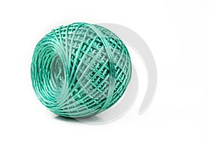 Artificial ball of nylon string for household on white