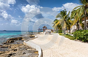 The artificial beach of Cozumel Island, Yucatan Mexico