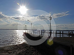 Artificial beach on the side of Itaipu - South Brazil photo