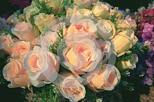 Artificial beautiful roses flower bouquet decoration
