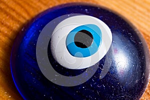 artificial blue eye, macro photo