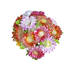 Artificial bouguet flowers isolated