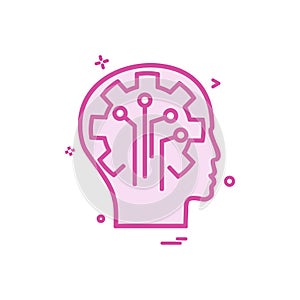 Artificial brain circuit intelligence icon vector design