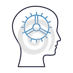 Artificial brain Flat inside vector icon which can easily modify or edit