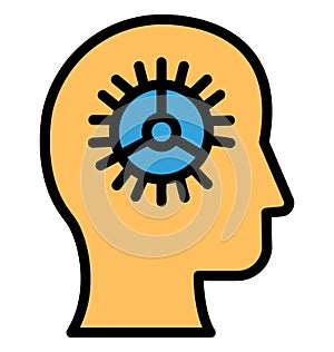 Artificial brain Isolated Vector icon which can easily modify or edit