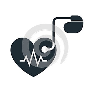 Artificial cardiac pacemaker icon