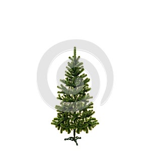 artificial Christmas tree isolated on white background.